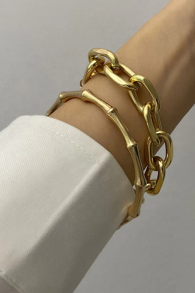 2/Pcs Set Punk Bangle Bracelet - Image 4
