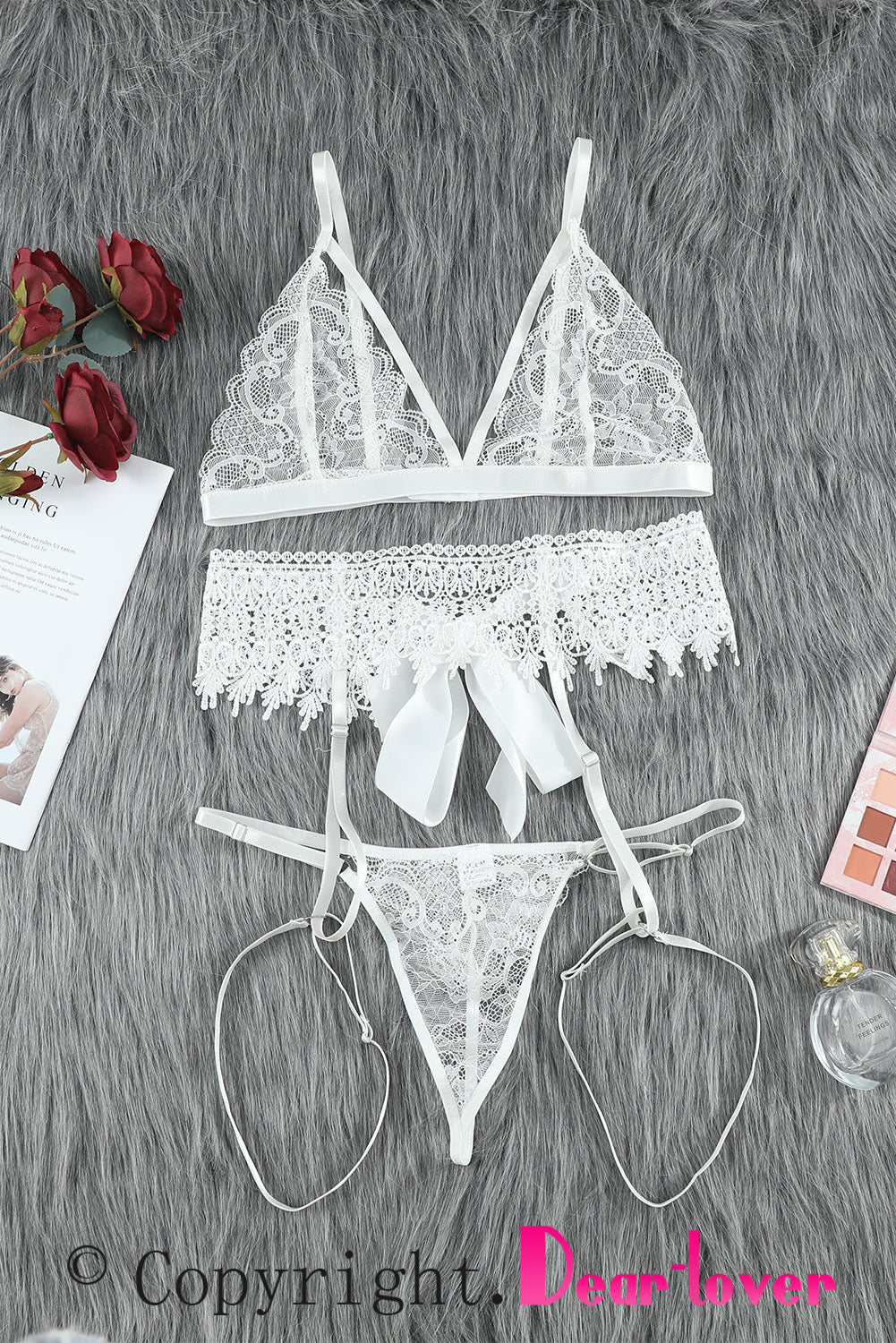 3Pcs Lace Bra And Panty Sets - Image 11