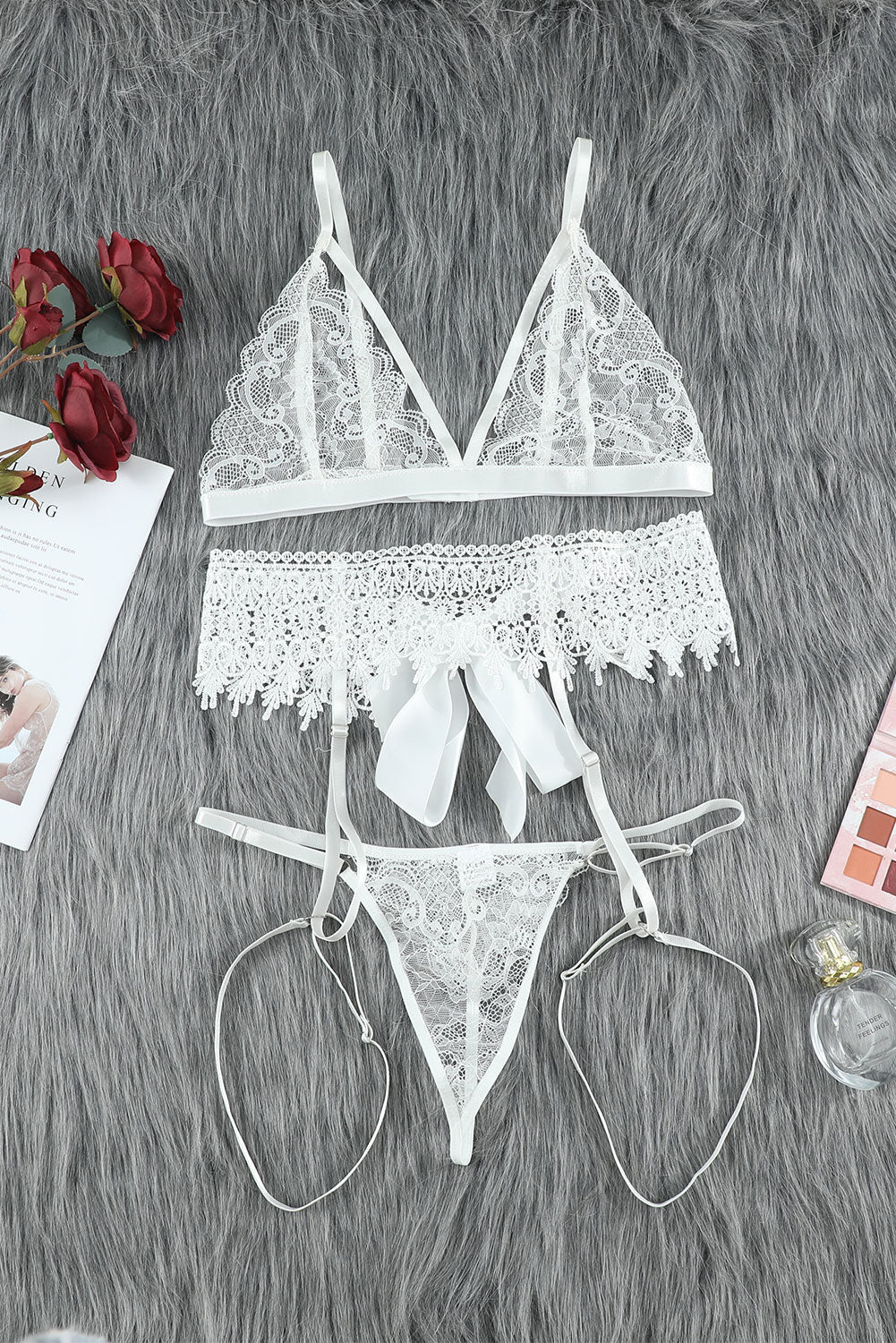 3Pcs Lace Bra And Panty Sets - Image 9