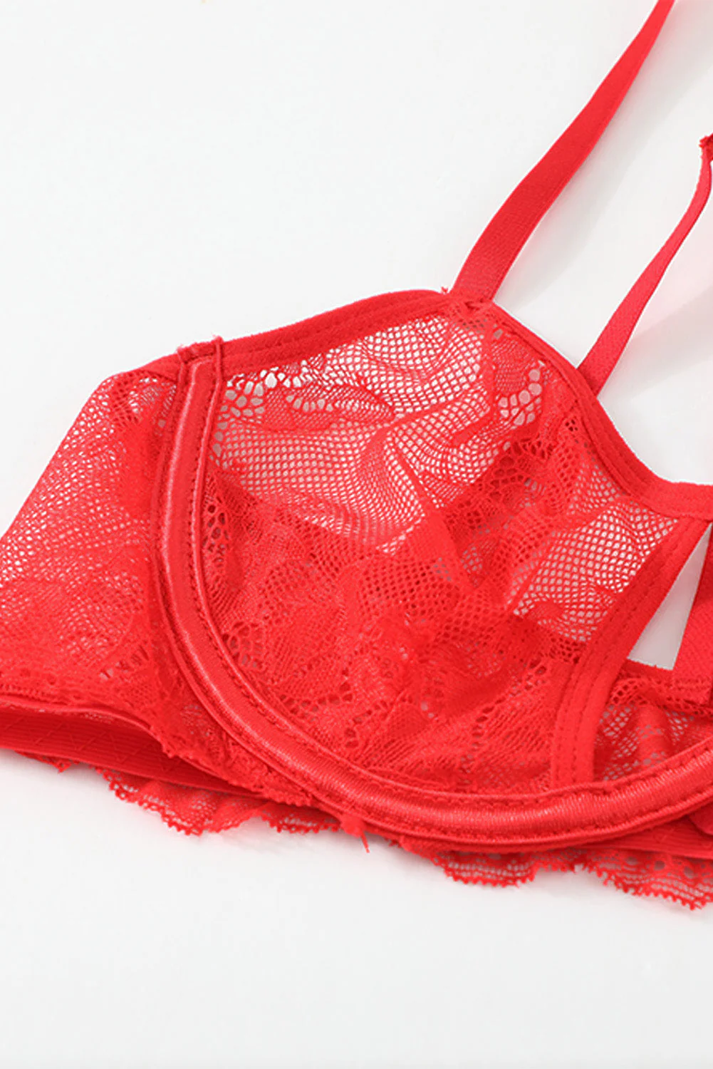 3Pcs Lace Bralette And Panty Set - Image 9