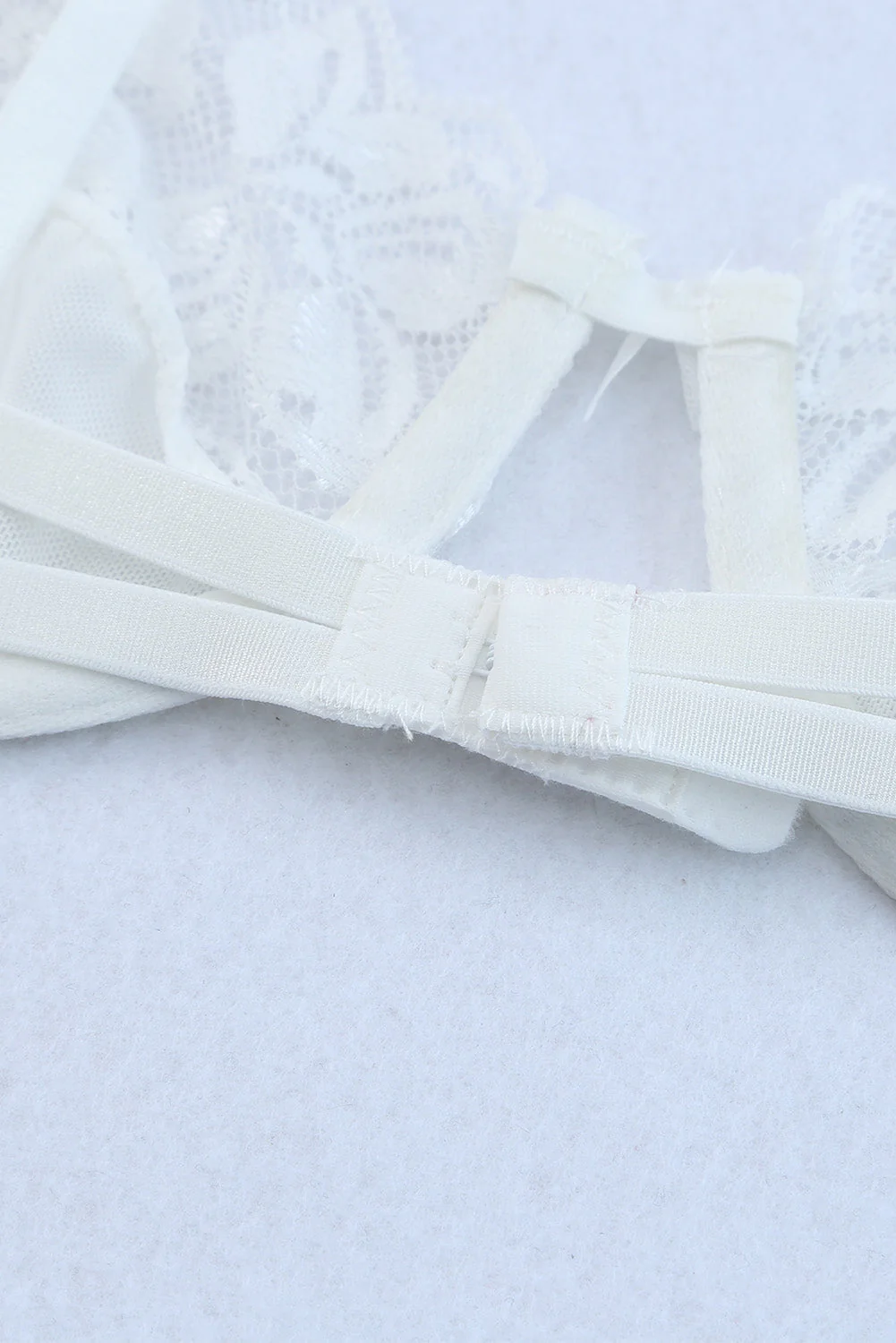 3Pcs Lace Mesh Lingerie Set With Feather Garter Belt - Image 17