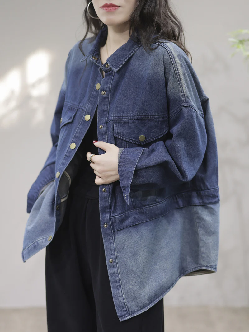 A beautiful Soul Denim Loose Long Sleeves Jacket - Image 2