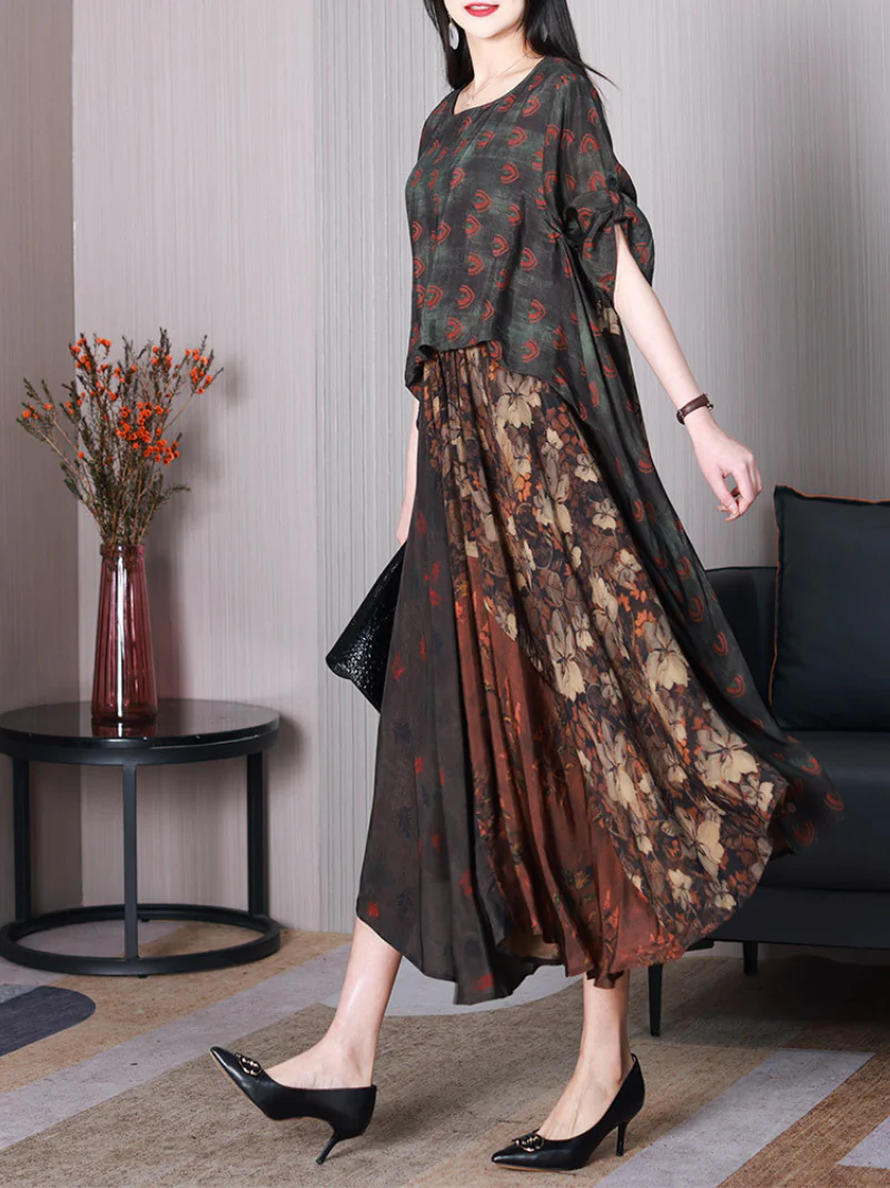 A Good Memory Loose Round Neck A-line Dress - Image 2