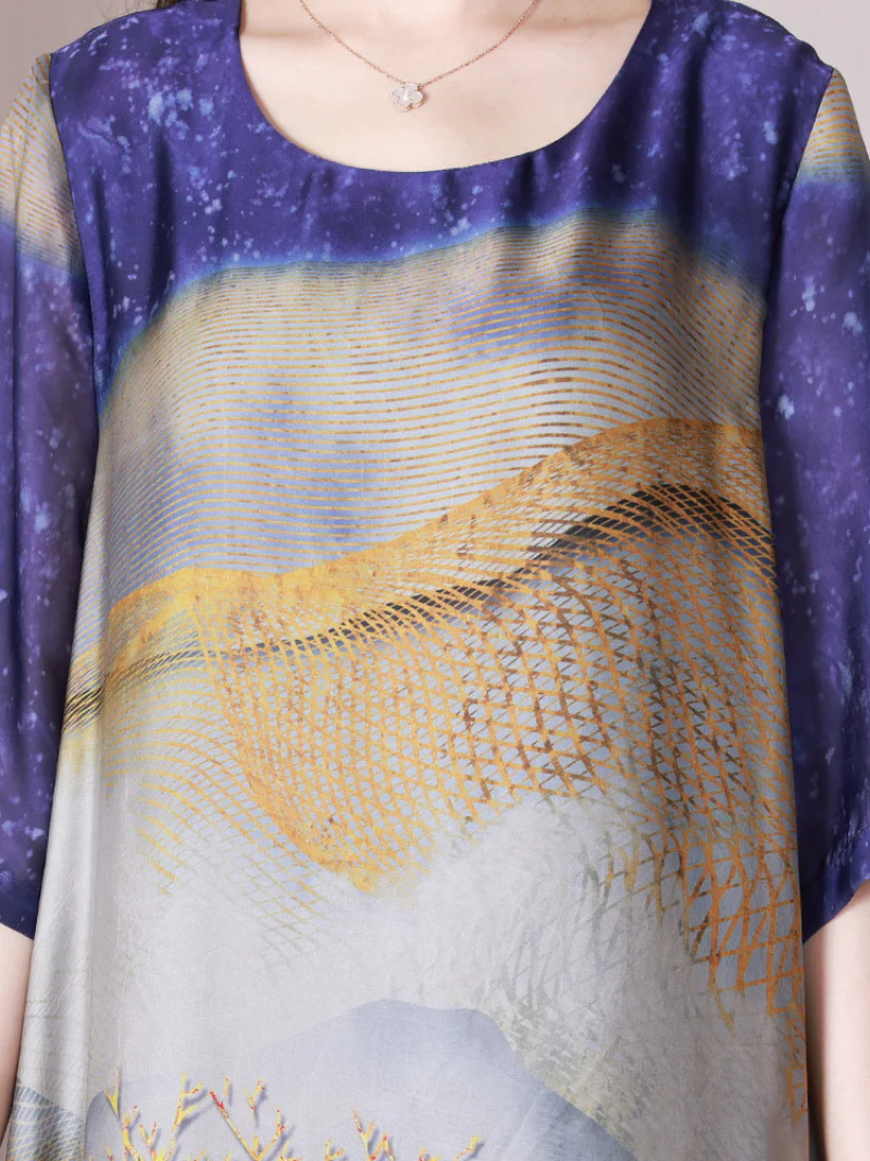 A Little Memory Round Neck A-line Dress - Image 2