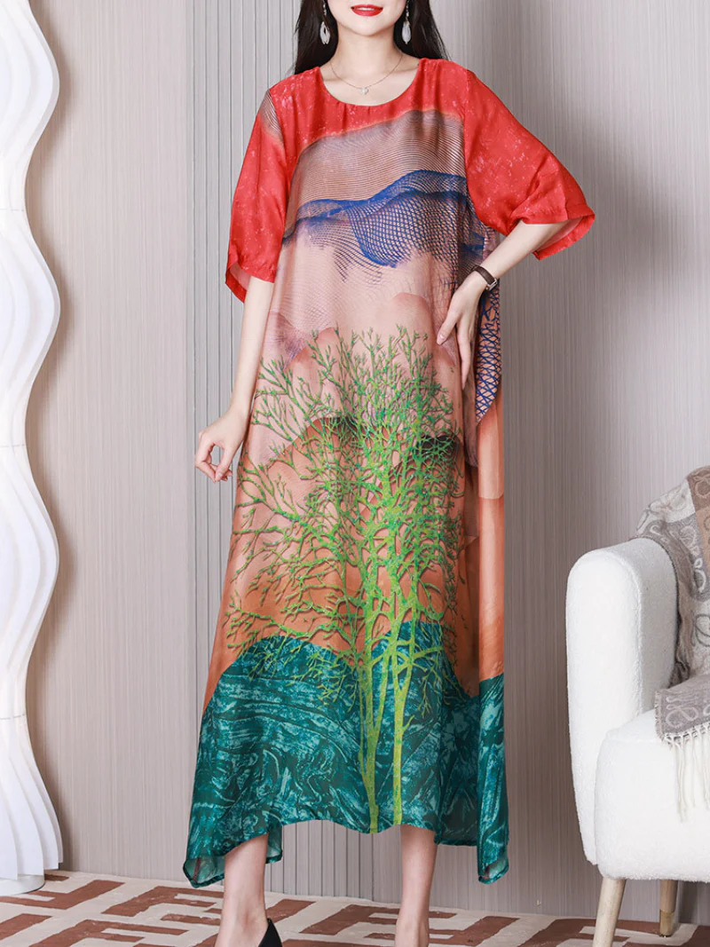 A Little Memory Round Neck A-line Dress - Image 3
