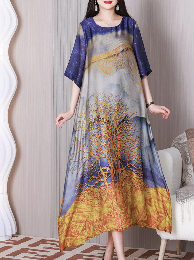 A Little Memory Round Neck A-line Dress - Image 7