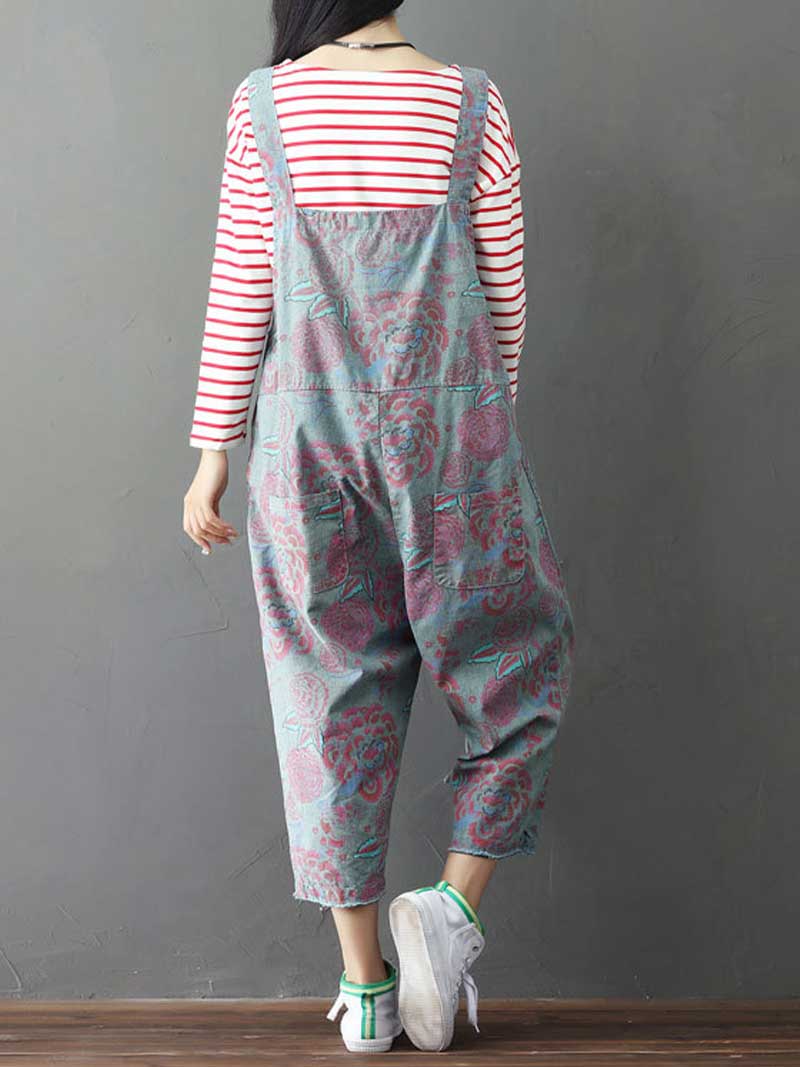 A little Place Printed Denim Overall Dungarees - Image 3