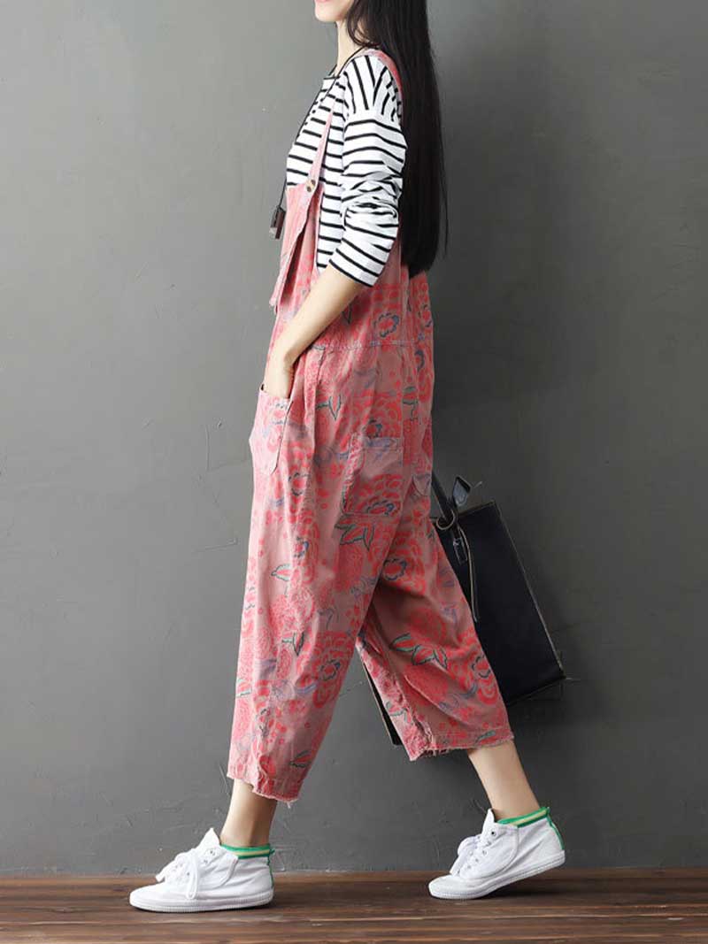 A little Place Printed Denim Overall Dungarees - Image 4