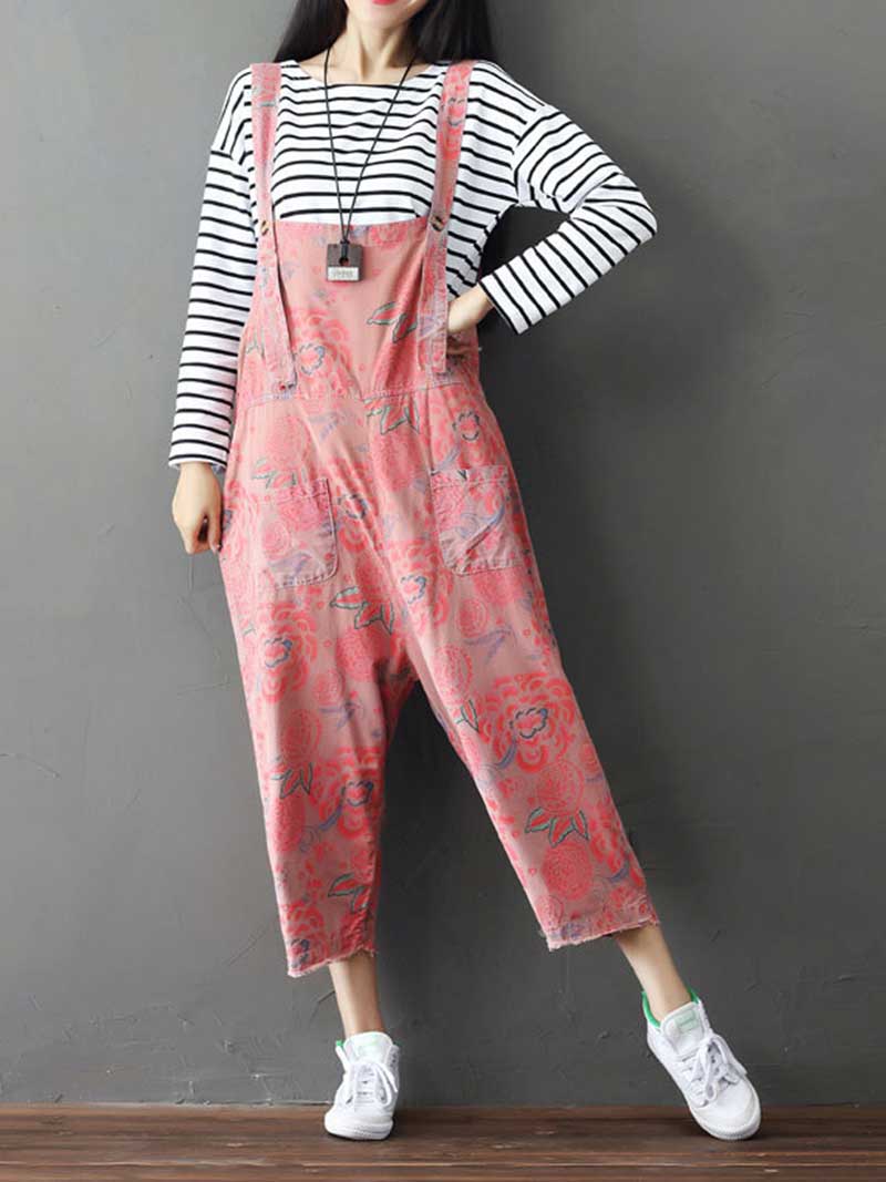 A little Place Printed Denim Overall Dungarees - Image 5