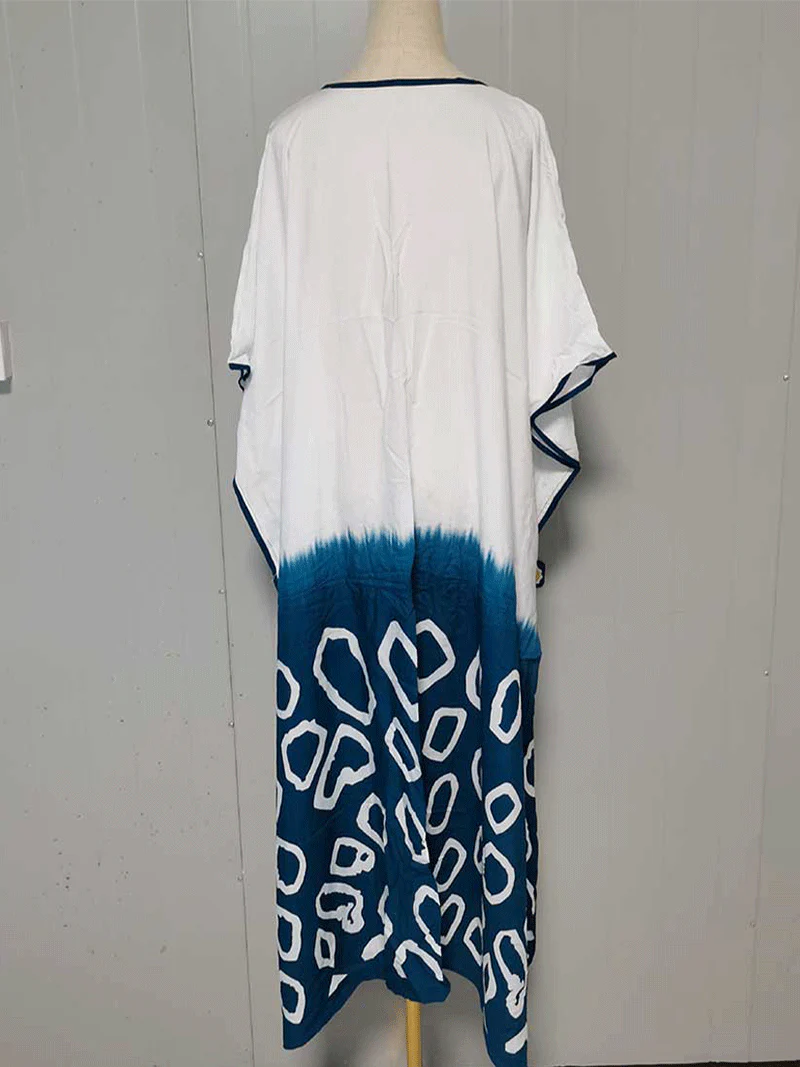 Gift Kimono Half Print White Color Polyester Long Length Gown Kimono - Image 2
