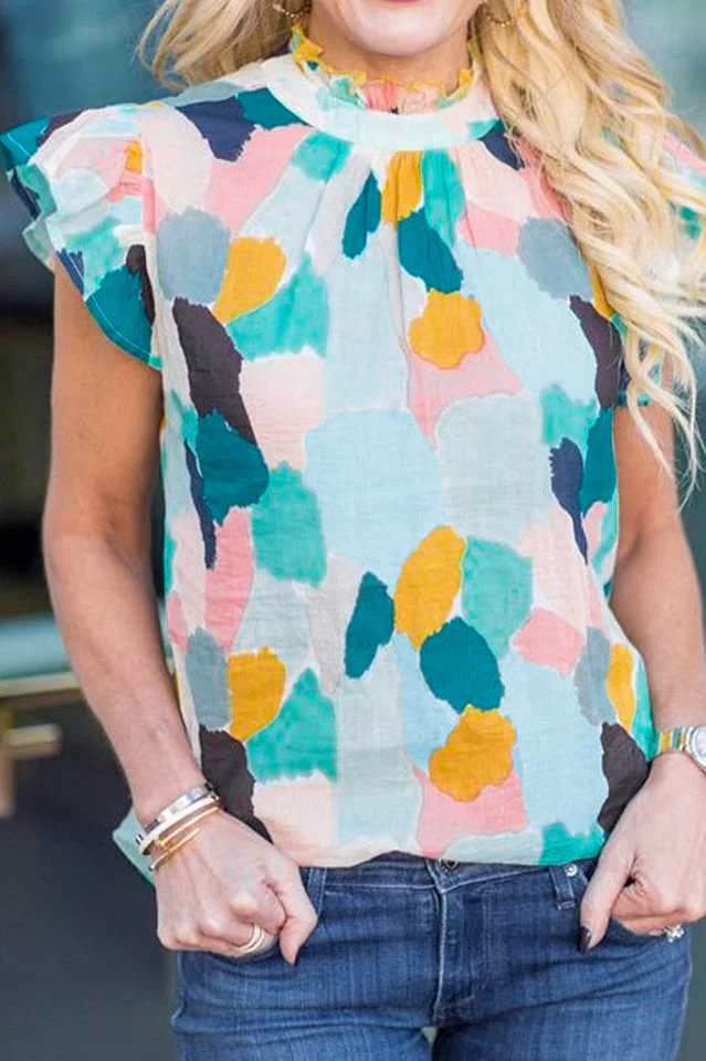 Abstract Print Top - Image 3