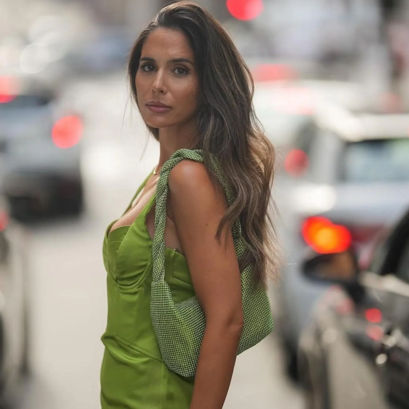 TAMIKO STRAPS GREEN BODYCON MAXI Dress - Image 2