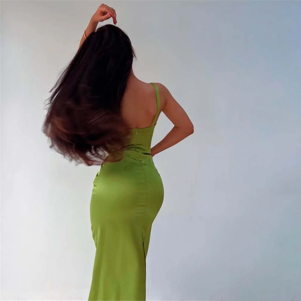 TAMIKO STRAPS GREEN BODYCON MAXI Dress - Image 5