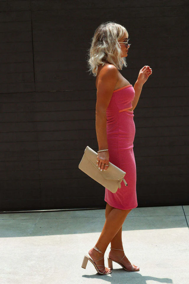 Adelaide Stripe Cutout Rib Midi Tube Dress - Image 19