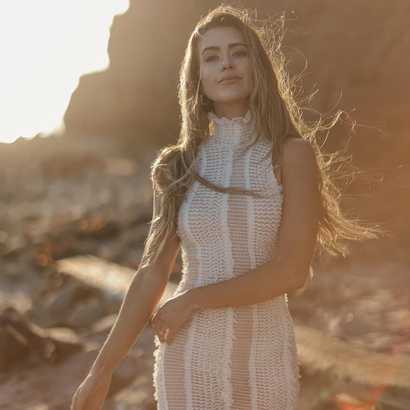 TOMOE SleeveLESS Mesh Mini Dress - Image 4