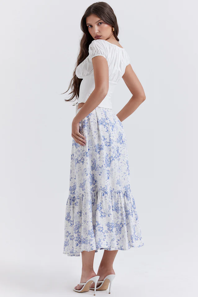 Aitana Blue Print Top + Skirt Set - Image 5