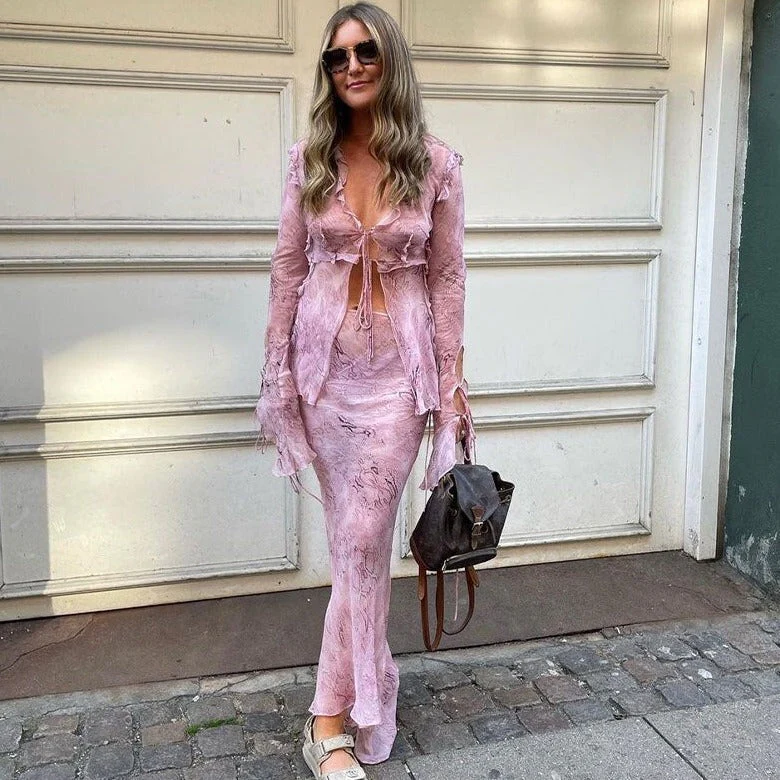 MAXI Skirt and Long Sleeve BLOUSE SET - Image 15