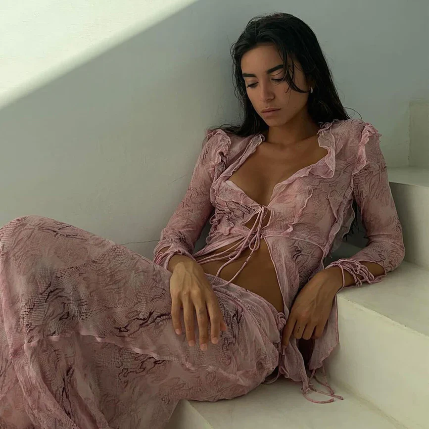 MAXI Skirt and Long Sleeve BLOUSE SET - Image 7