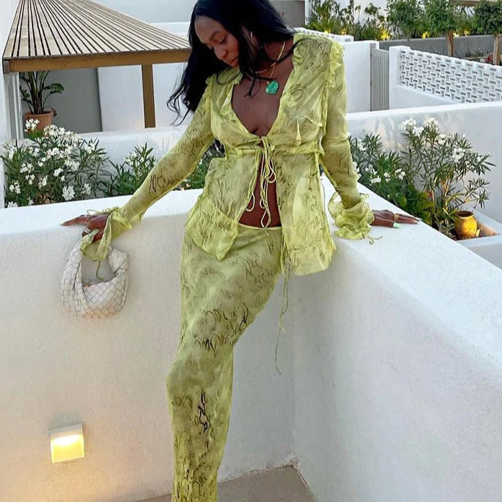 MAXI Skirt and Long Sleeve BLOUSE SET - Image 9