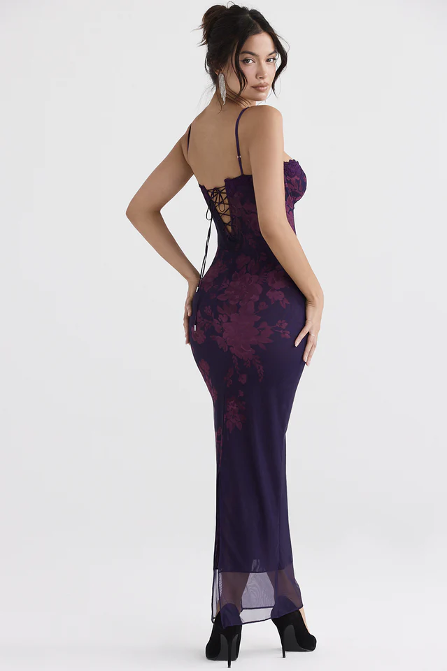 Aiza Purple Floral Dress - Image 5