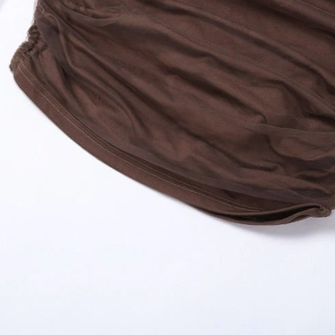 TAKAKO AUBURN Mesh Long Sleeve Mini Dress - Image 13