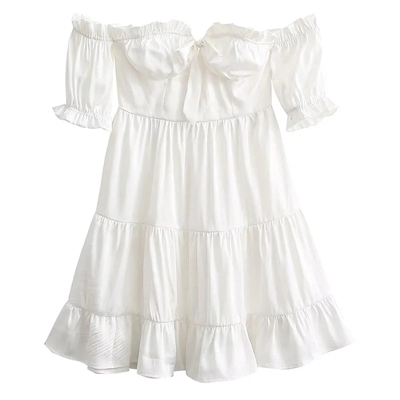 SHINJU WHITE PUFF Mini Dress - Image 7