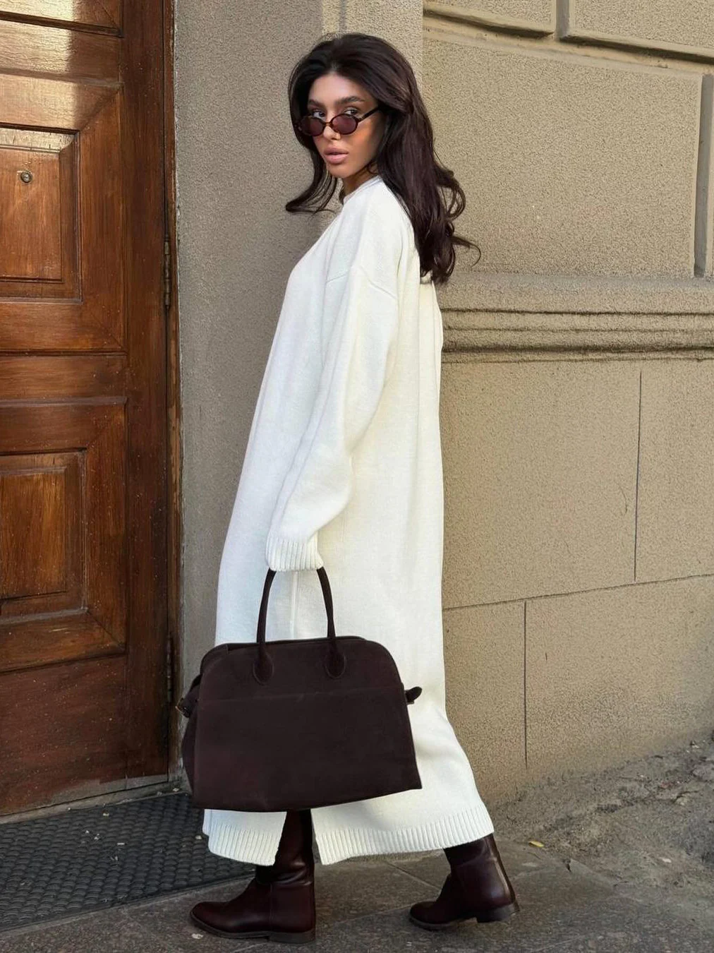 Alina Minimalist Knit Midi Dress - Image 3