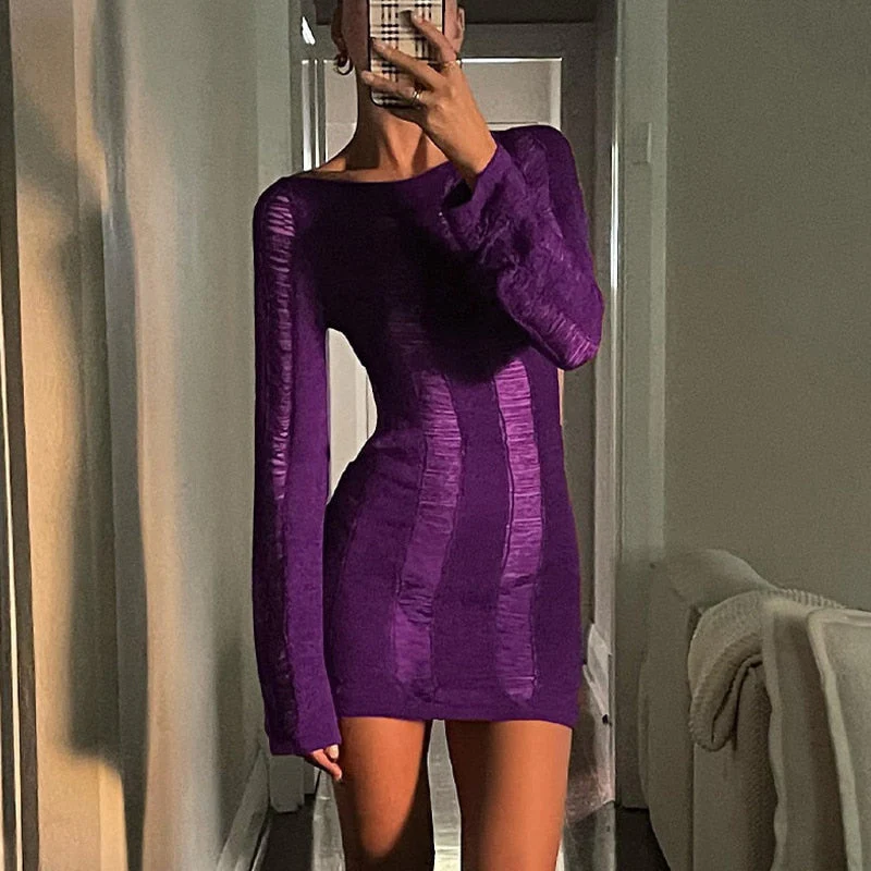 SUZUME TASSEL CUT Out LongSleeve Mini Dress - Image 5