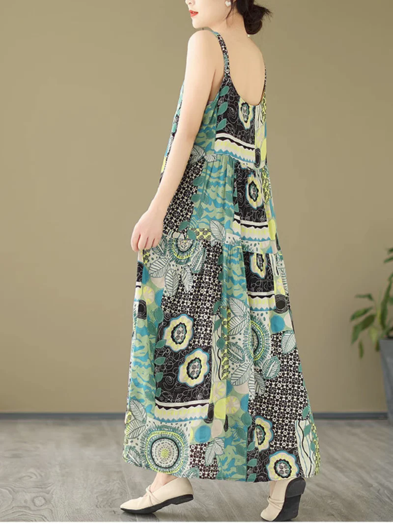 All In One Cotton Stylish Loose A-line Dress - Image 4
