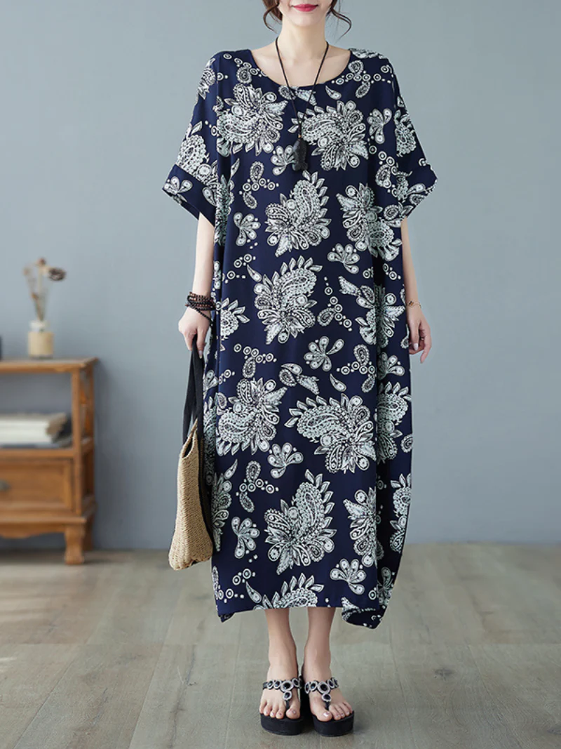 All In One Polyester Round Neck Kaftan Dress - Image 3