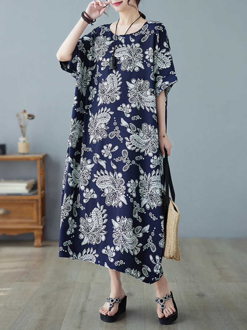 All In One Polyester Round Neck Kaftan Dress - Image 4