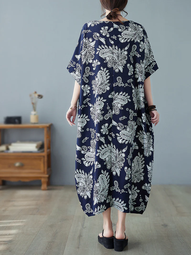 All In One Polyester Round Neck Kaftan Dress - Image 5