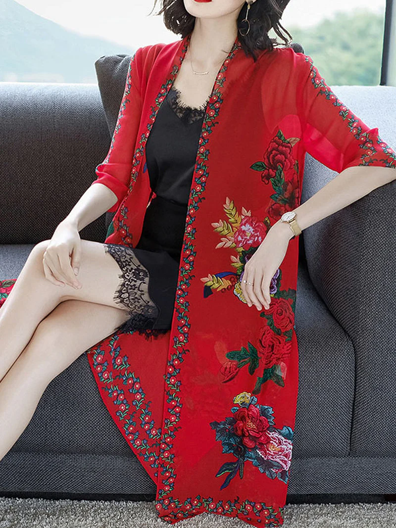 All Too Well Silk Gown Robe Kimono - Image 2