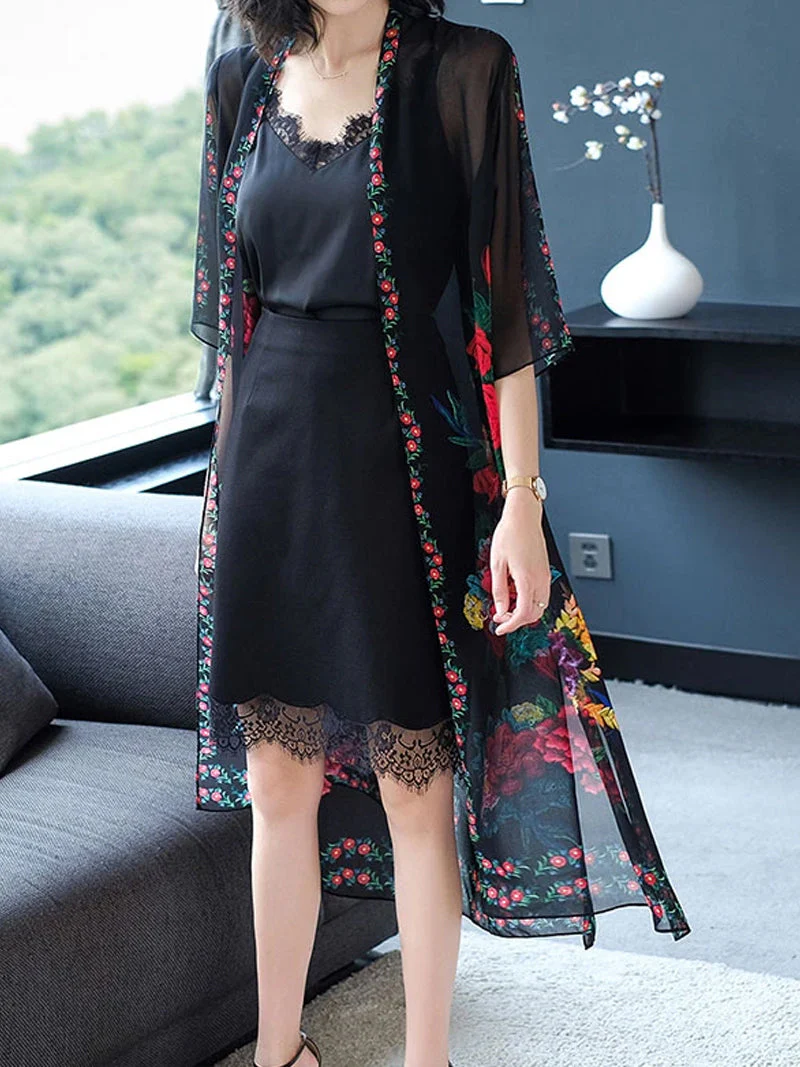 All Too Well Silk Gown Robe Kimono - Image 4
