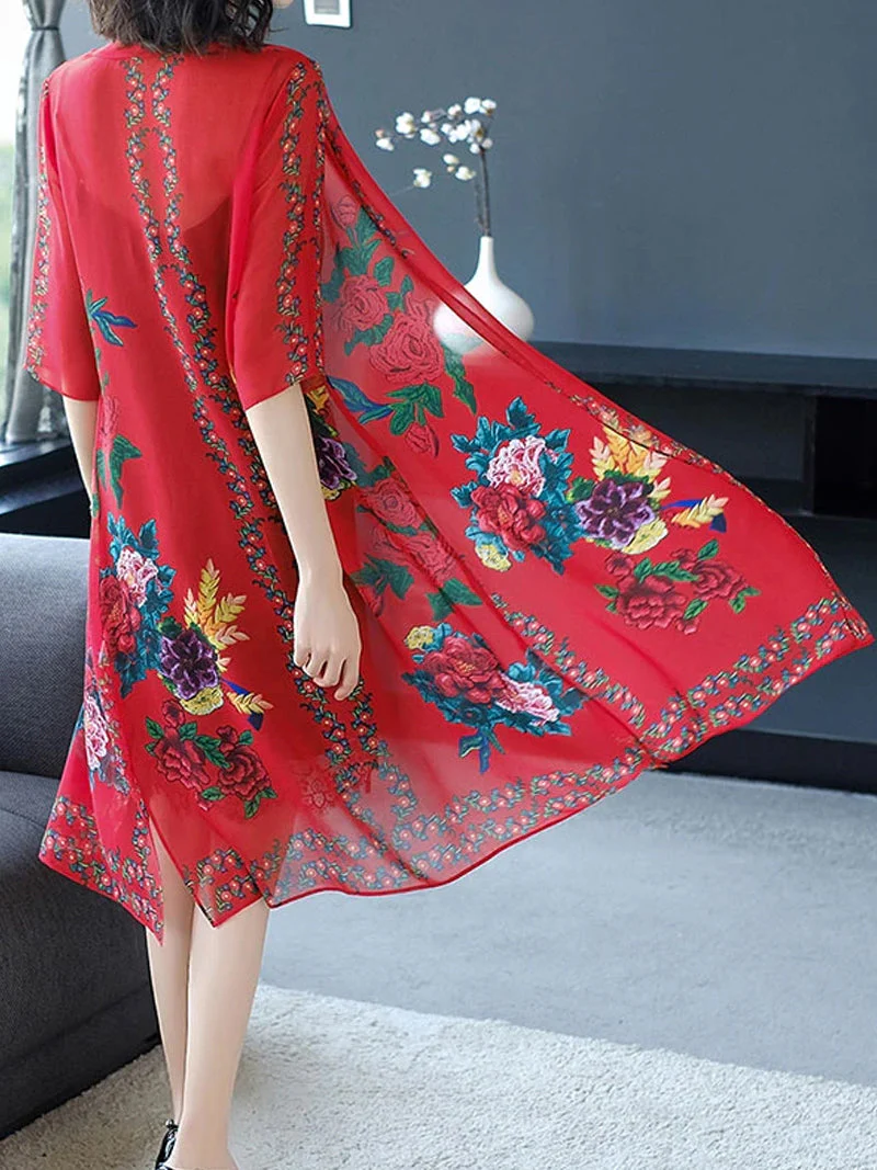 All Too Well Silk Gown Robe Kimono - Image 5
