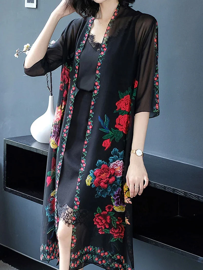 All Too Well Silk Gown Robe Kimono - Image 8