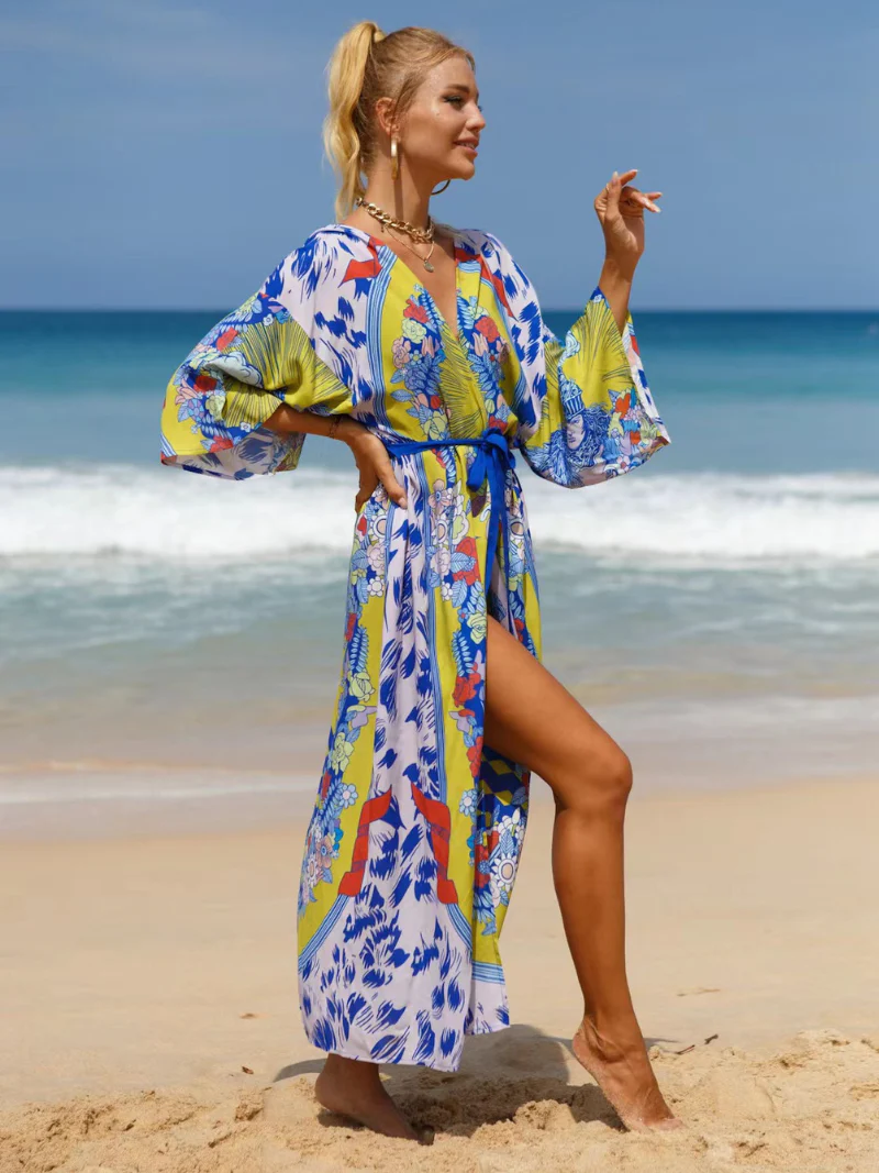 All You Need Women;s Cotton Multicolor Kimono Jacket - Image 2