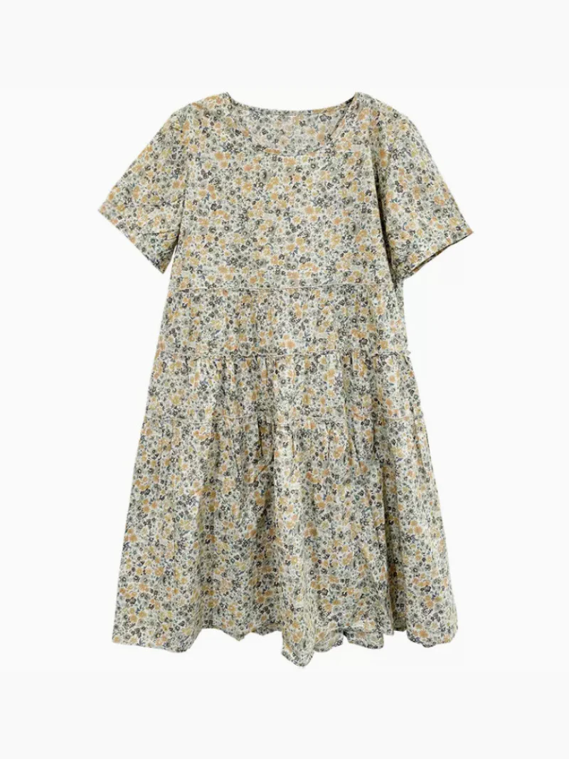 All You Need Cotton Round Neck A-line Dress - Image 3