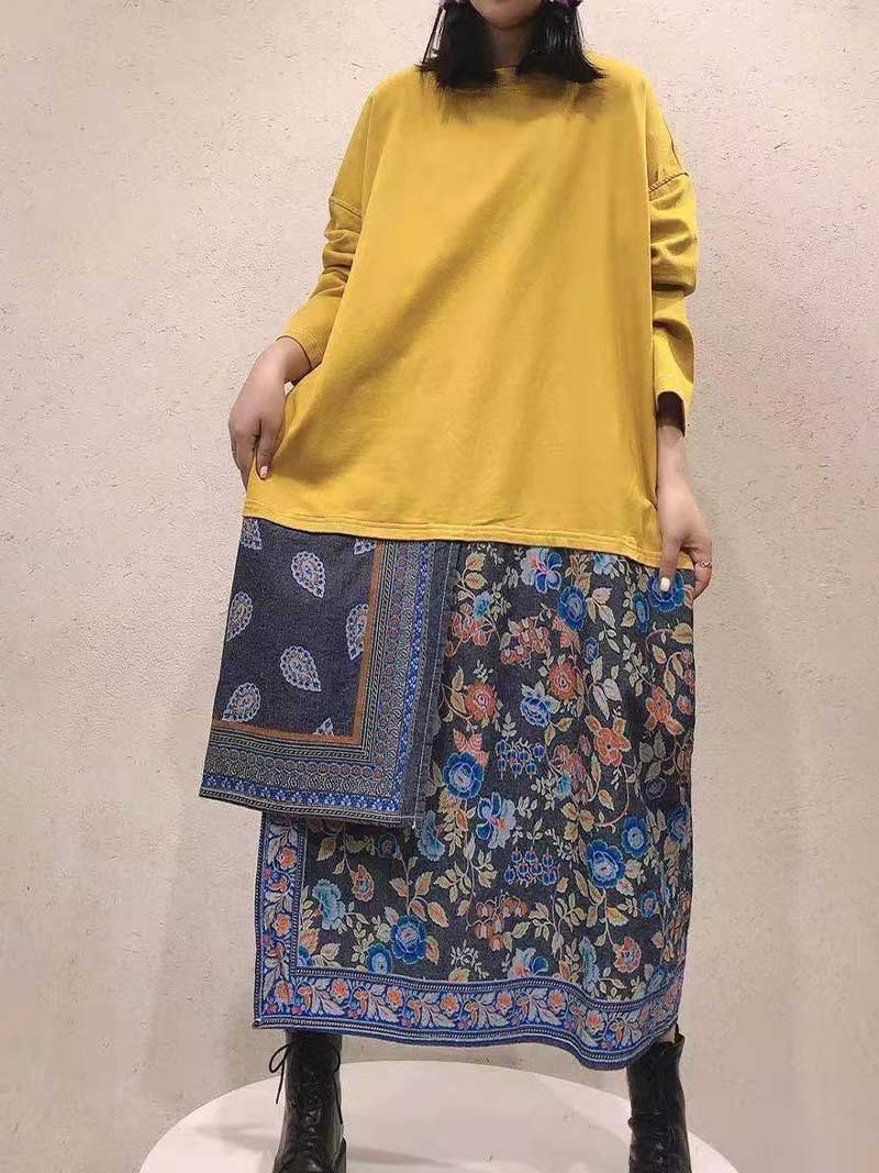 All Your Memories Ethnic Floral Print Midi Sweatshirt Dress - Image 2