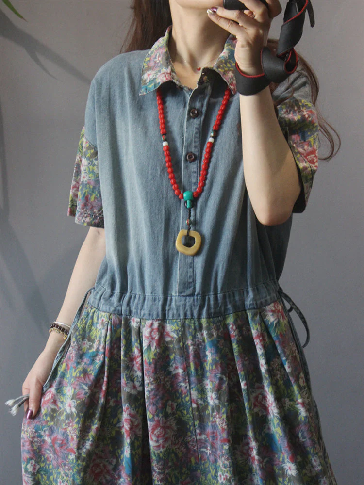 Always Forever Floral Print Denim Overall Jumpsuit - Image 4