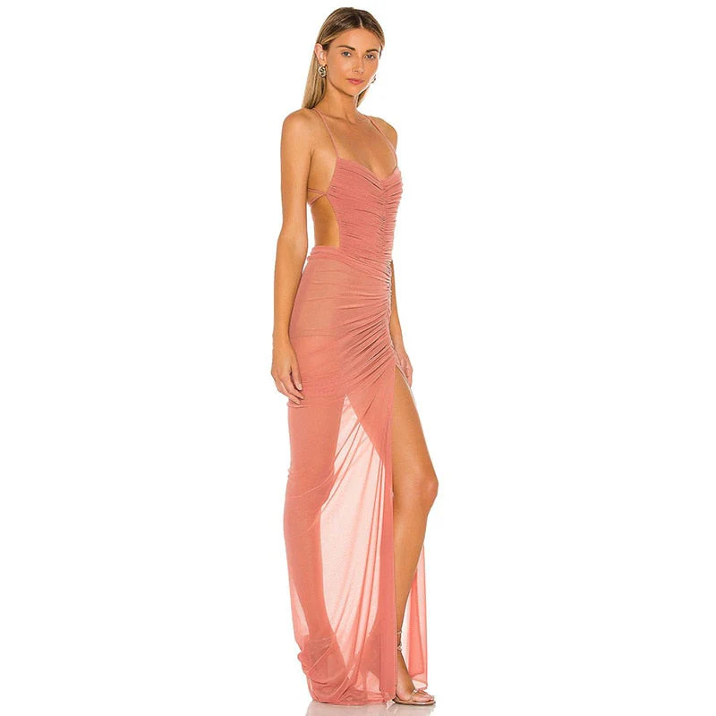APYLL SIDE SLIT Mesh MAXI Dress - Image 15