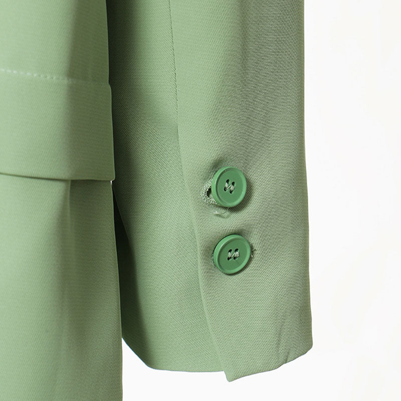 Artistic Notch Lapel Button Deco Longline Layered Oversized Blazer - Image 7