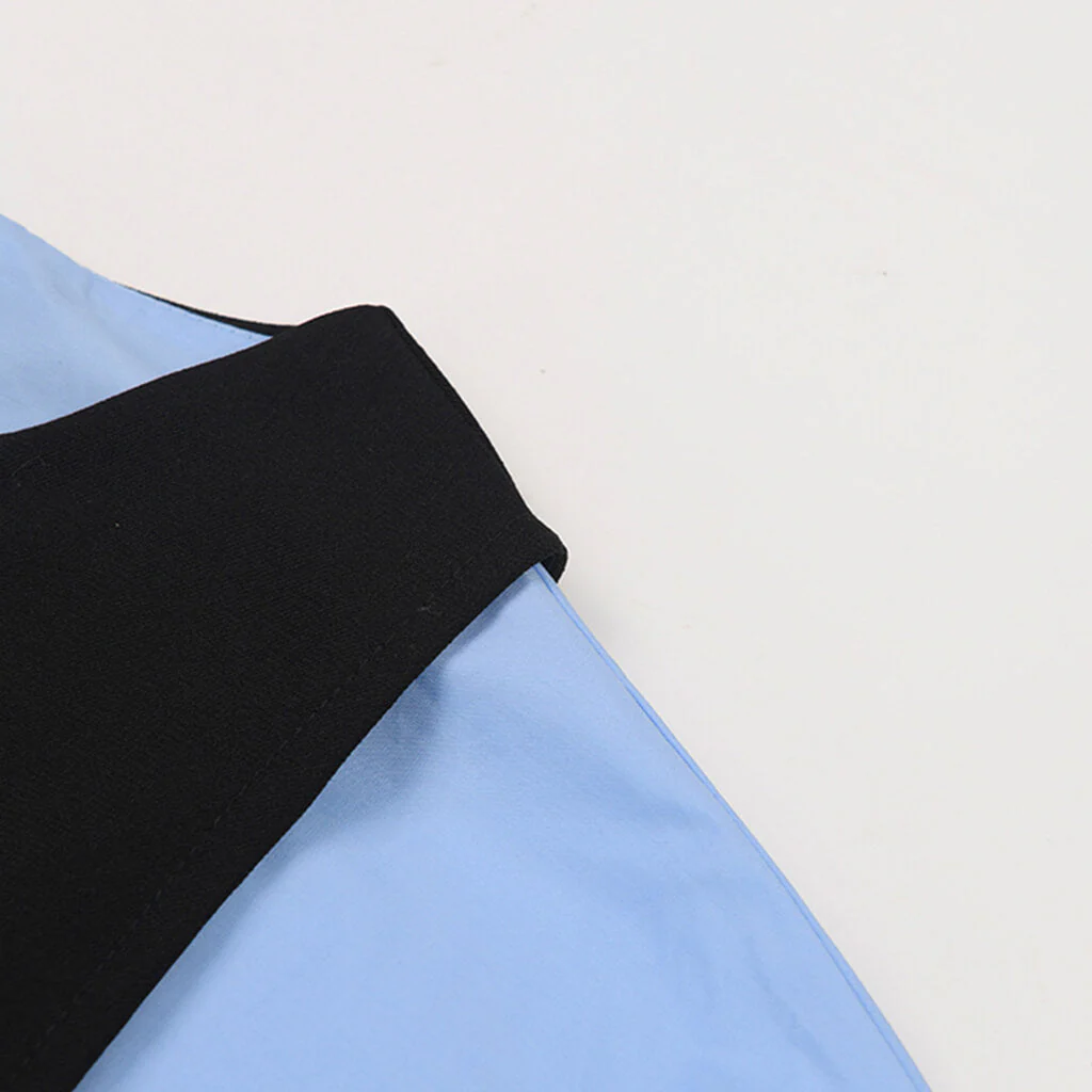 Asymmetric Cut Out Long Sleeve Deconstructed Layered Midi Shirt Dress - Image 4