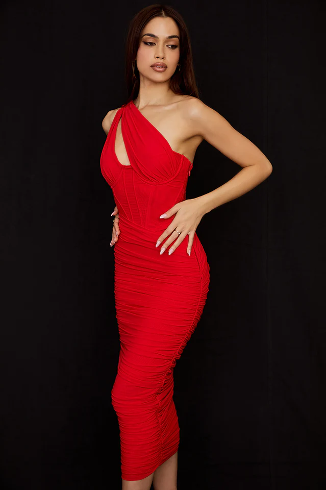 Asymmetric Cutout Midi Dress - Image 13