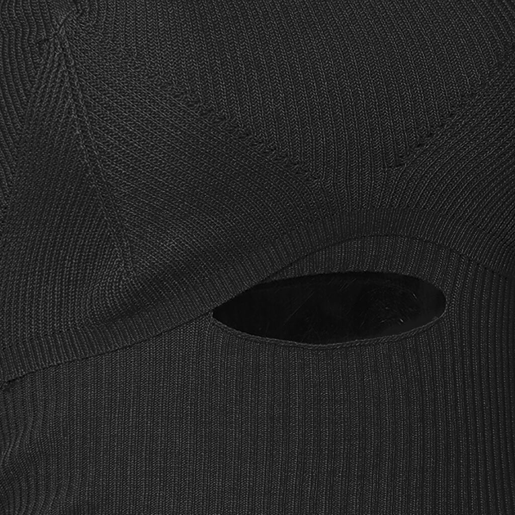 Asymmetric Off the Shoulder Long Sleeve CutOut Ribbed Knit Crop Top - Image 3