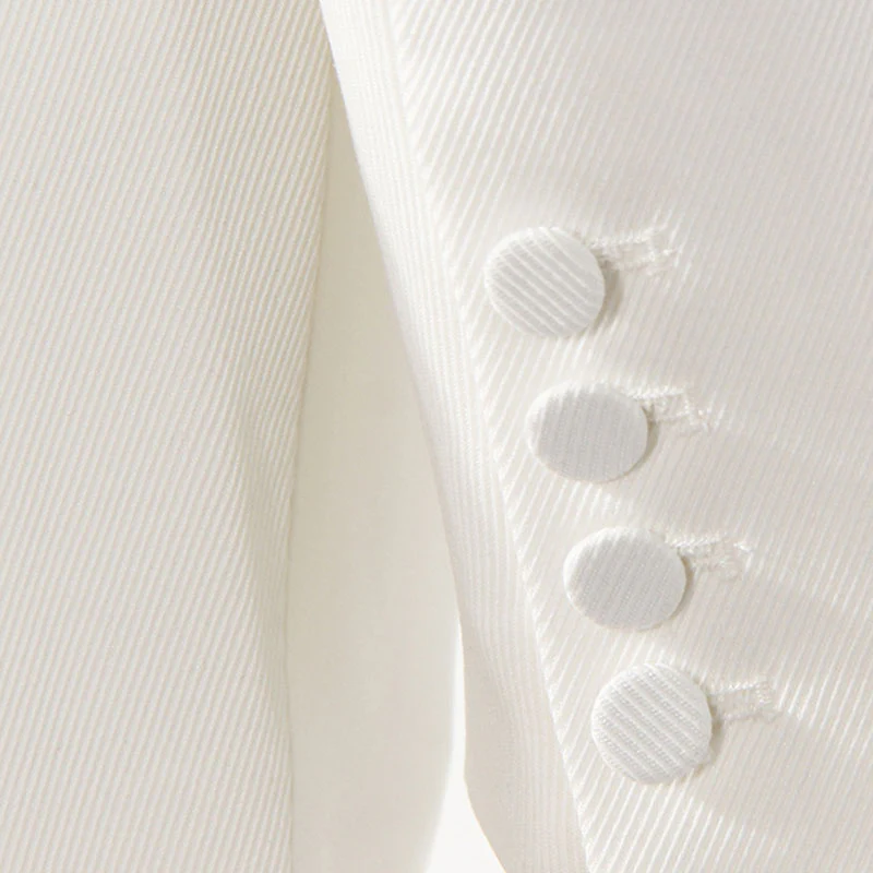 Asymmetric Single Breasted Ruched Side Button Long Sleeve Lapel Collar Blazer - Image 5