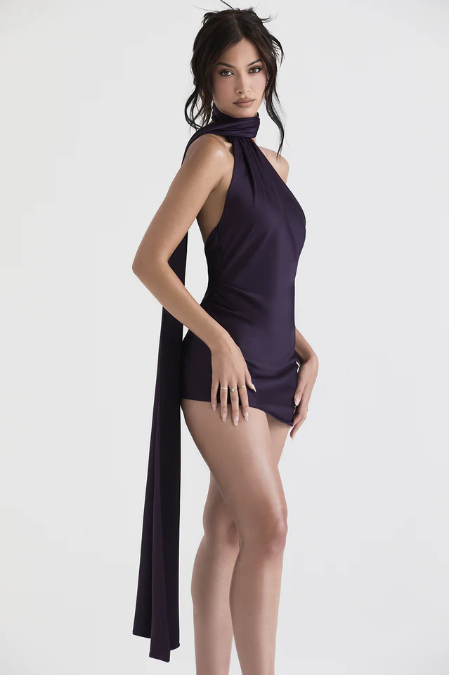 Asymmetric Wrap Neck Dress - Image 6