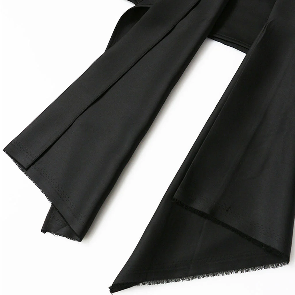 Asymmetrical Draped Sash Metallic Buckle High Waist Layered Bodycon Mini Skirt - Image 5