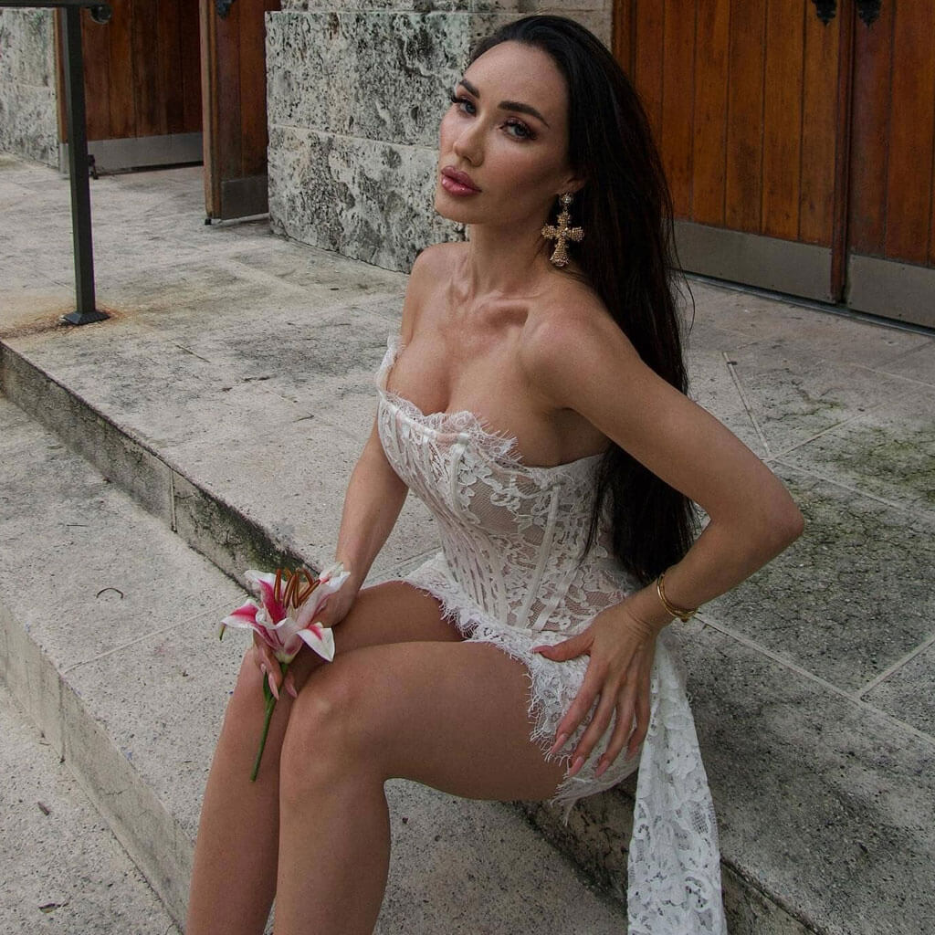 Asymmetrical Hem Strapless Laced Back Eyelash Lace Corset Draped Mini Party Dress - Image 6