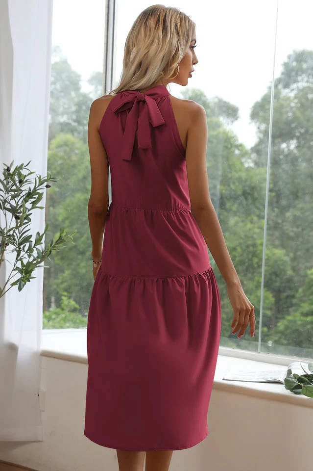 Asymmetrical High Neck Mini Dress - Image 16